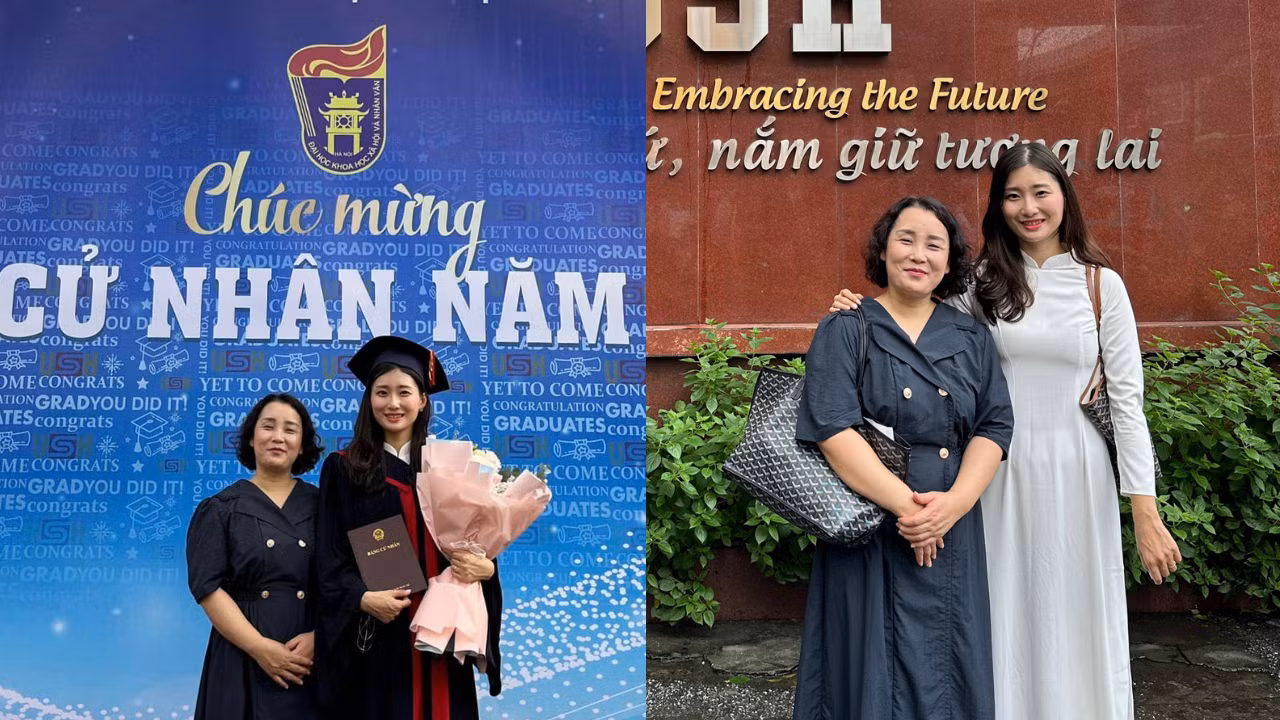 Jayoung và mẹ tại Trường Đại học Khoa học Xã hội và Nhân văn, Đại học Quốc gia Hà Nội. Jayoung và mẹ tại Trường Đại học Khoa học Xã hội và Nhân văn, Đại học Quốc gia Hà Nội.