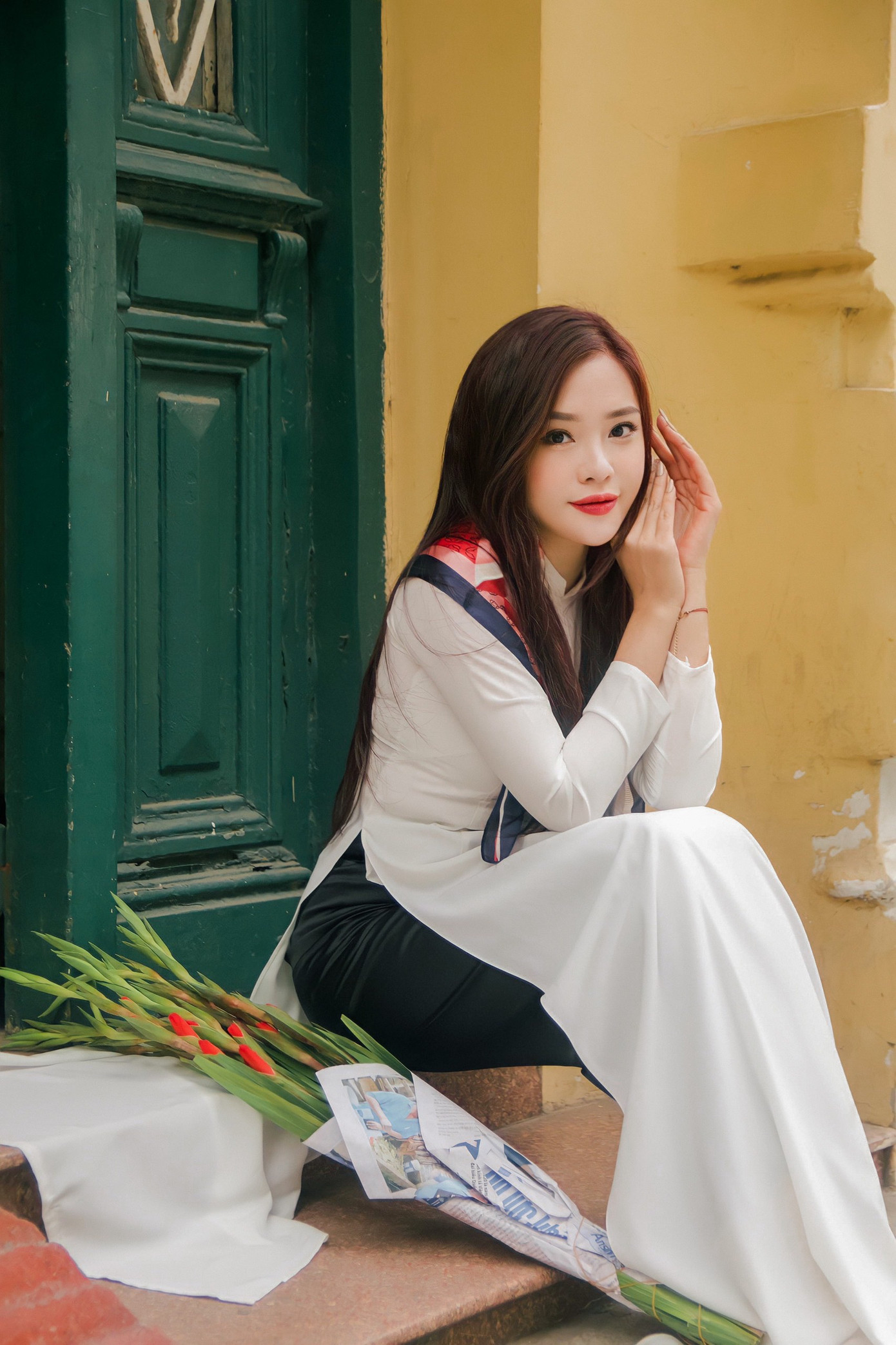 Cô gái yêu nét văn hóa truyền thống Việt Nam.