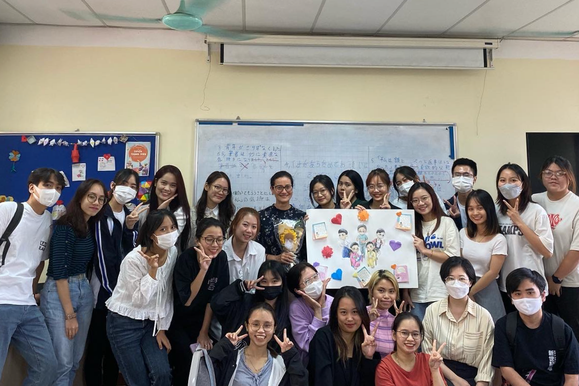 Một hoạt động của sinh viên ngành Nhật Bản học mà Thanh Tâm tham gia.