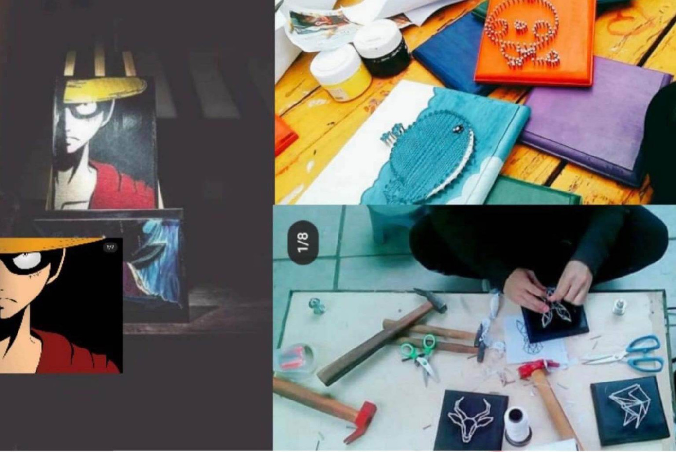 Nghệ thuật tranh chỉ đinh (String art).