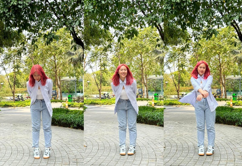 Bạn Mai Hoa đã nhanh chóng chụp được bức ảnh mới với đôi giày vừa “tậu”.