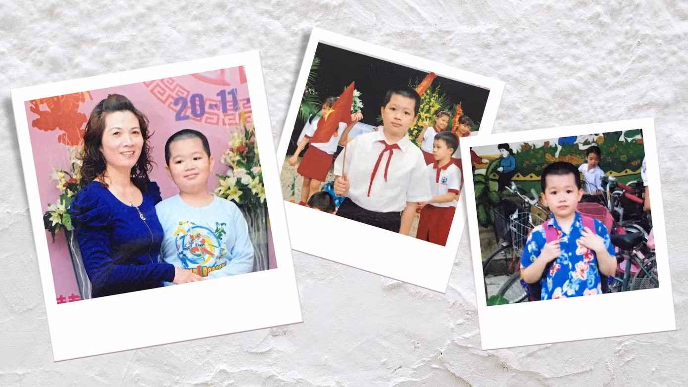 Hoàng Quỳnh khi còn nhỏ và bà ngoại.