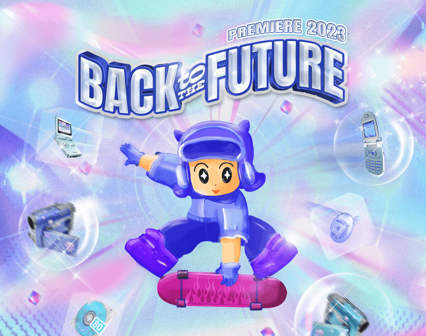 Bộ nhận diện năm 2023 gây ấn tượng khi lấy ý tưởng từ sự cố Y2K nhằm nhấn mạnh tầm quan trọng trong việc tham gia và tạo ảnh hưởng tích cực đối với việc thay đổi và phát triển xã hội. (Ảnh: BTC).