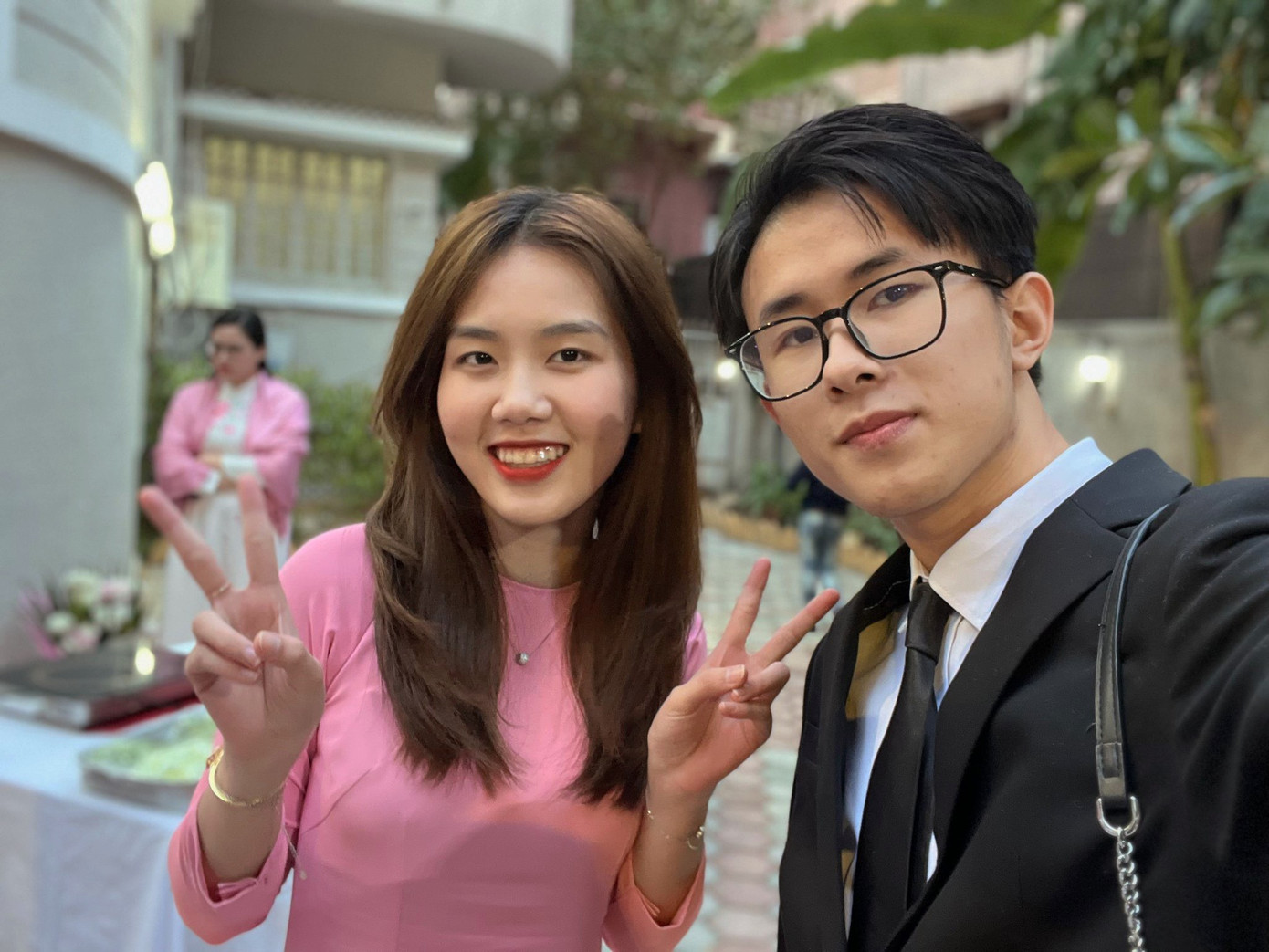 Hồng Phúc và Khánh Huyền tại chương trình “Xuân Quê hương 2023”.