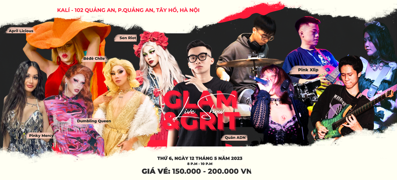 Poster show “Glam &amp; Grit” do các bạn sinh viên thiết kế.