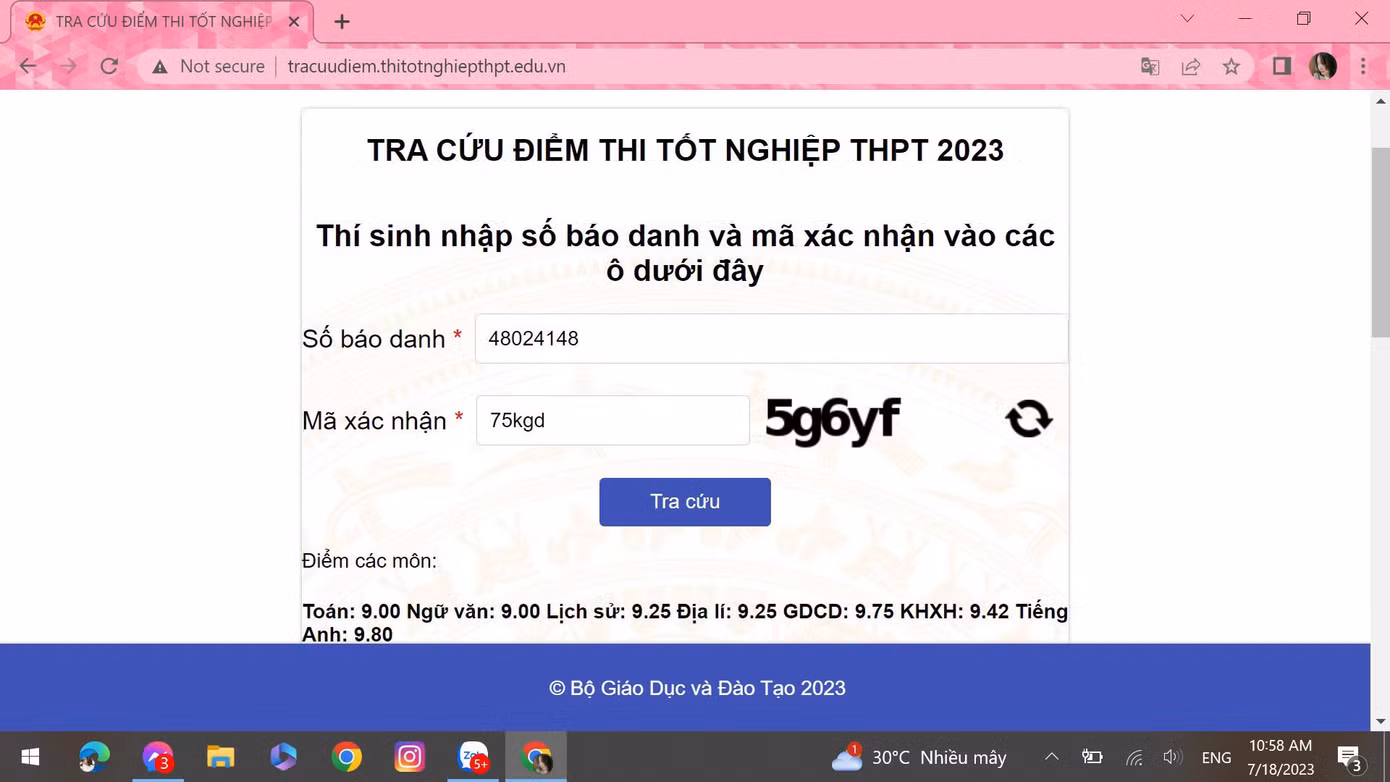 Với tổng điểm 56.05 Thảo đã trở thành thủ khoa Trường THPT Chuyên Lương Thế Vinh, Đồng Nai.