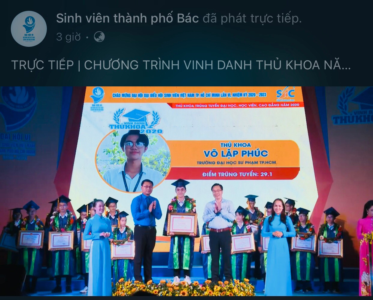 Năm 2020, Phúc vinh dự là Thủ khoa đầu vào của Trường. Năm 2020, Phúc vinh dự là Thủ khoa đầu vào của Trường.