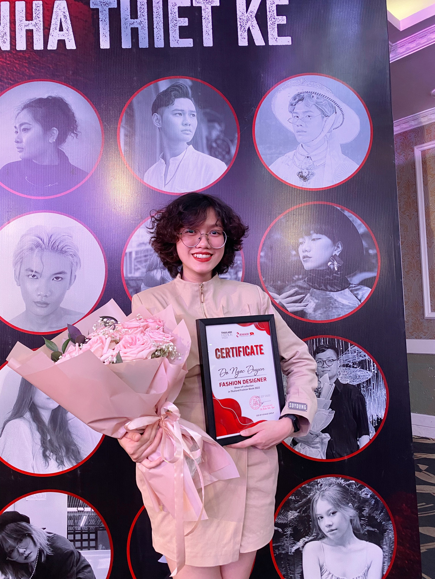 Duyên tại buổi Gặp gỡ báo chí Công bố 16 mẫu nhí và 16 NTK của BST "Thanh âm Việt và sắc màu 5 châu" mở màn cho Thailand Fashion Week 2022.