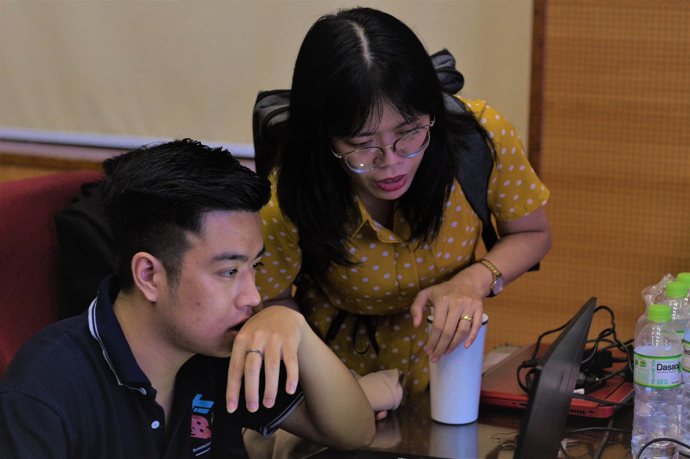 Nguyễn Hữu Mạnh tại chương trình Chào tân Sinh viên K25 HVNH.