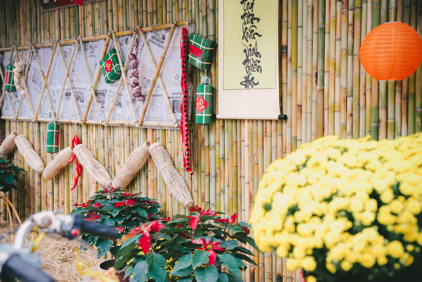 Một số góc tại chương trình trang trí đậm nét Tết cổ truyền của dân tộc Việt Nam.