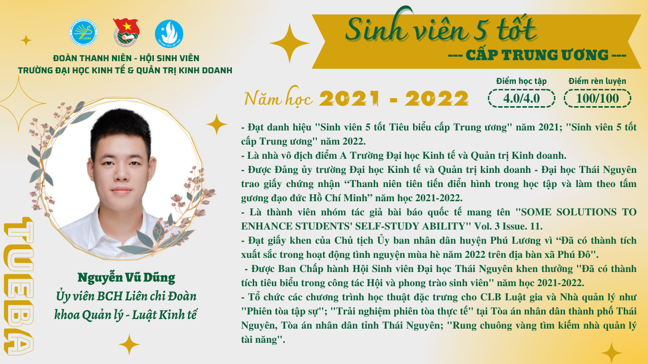 Bảng thành tích ấn tượng của nam sinh trường Đại học Kinh tế và Quản trị kinh doanh. Bảng thành tích ấn tượng của nam sinh trường Đại học Kinh tế và Quản trị kinh doanh.