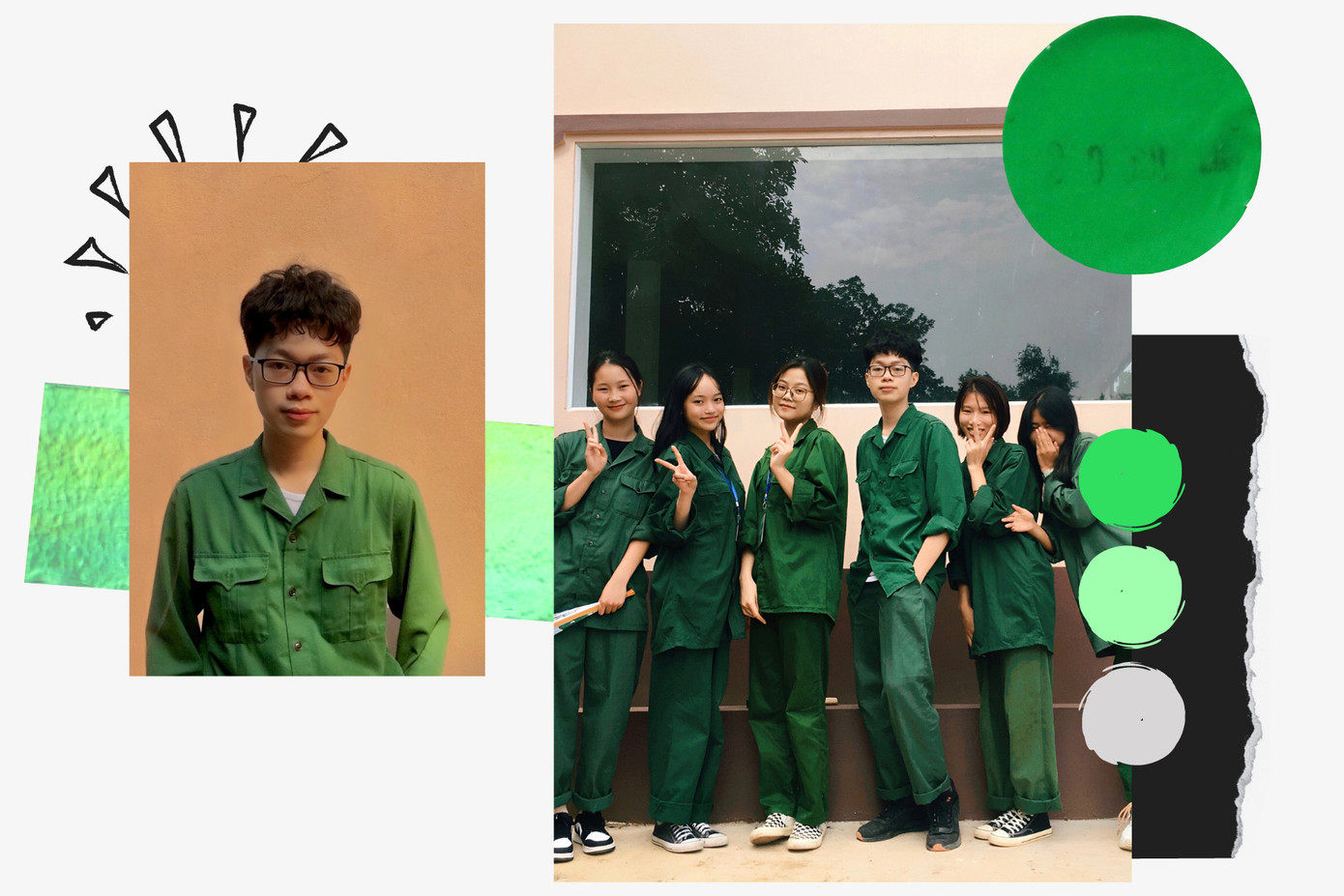 Hoàng Quỳnh và các bạn trong thời gian học quốc phòng. Hoàng Quỳnh và các bạn trong thời gian học quốc phòng.