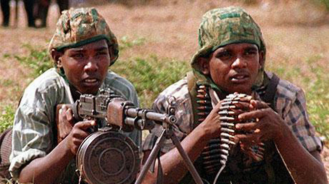 Những chiến binh thuộc phe nổi dậy “Những con hổ Tamil” - Ảnh: EPA. Những chiến binh thuộc phe nổi dậy “Những con hổ Tamil” - Ảnh: EPA