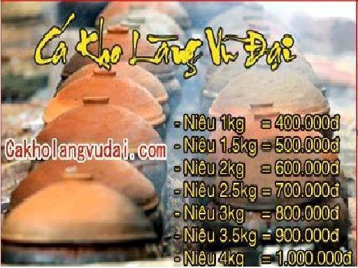 Mỗi nồi cá kho Vũ Đại có giá thấp nhất 400.000 đồng đến hơn 1 triệu đồng