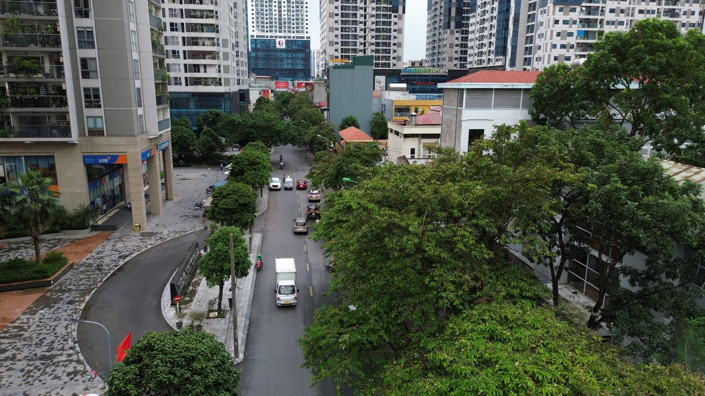 Hiện trạng đường Nguyễn Tuân trước khi cưỡng chế thu hồi đất, GPMB.