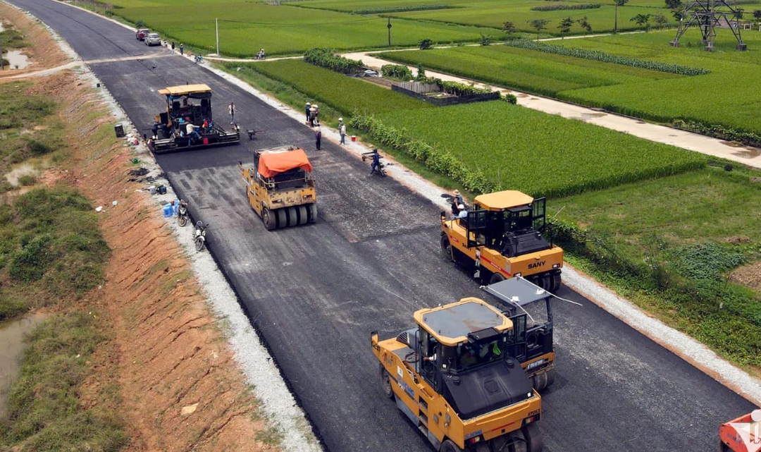 Dự án đường Vành đai 4 đang được các nhà thầu thi công đẩy nhanh tiến độ