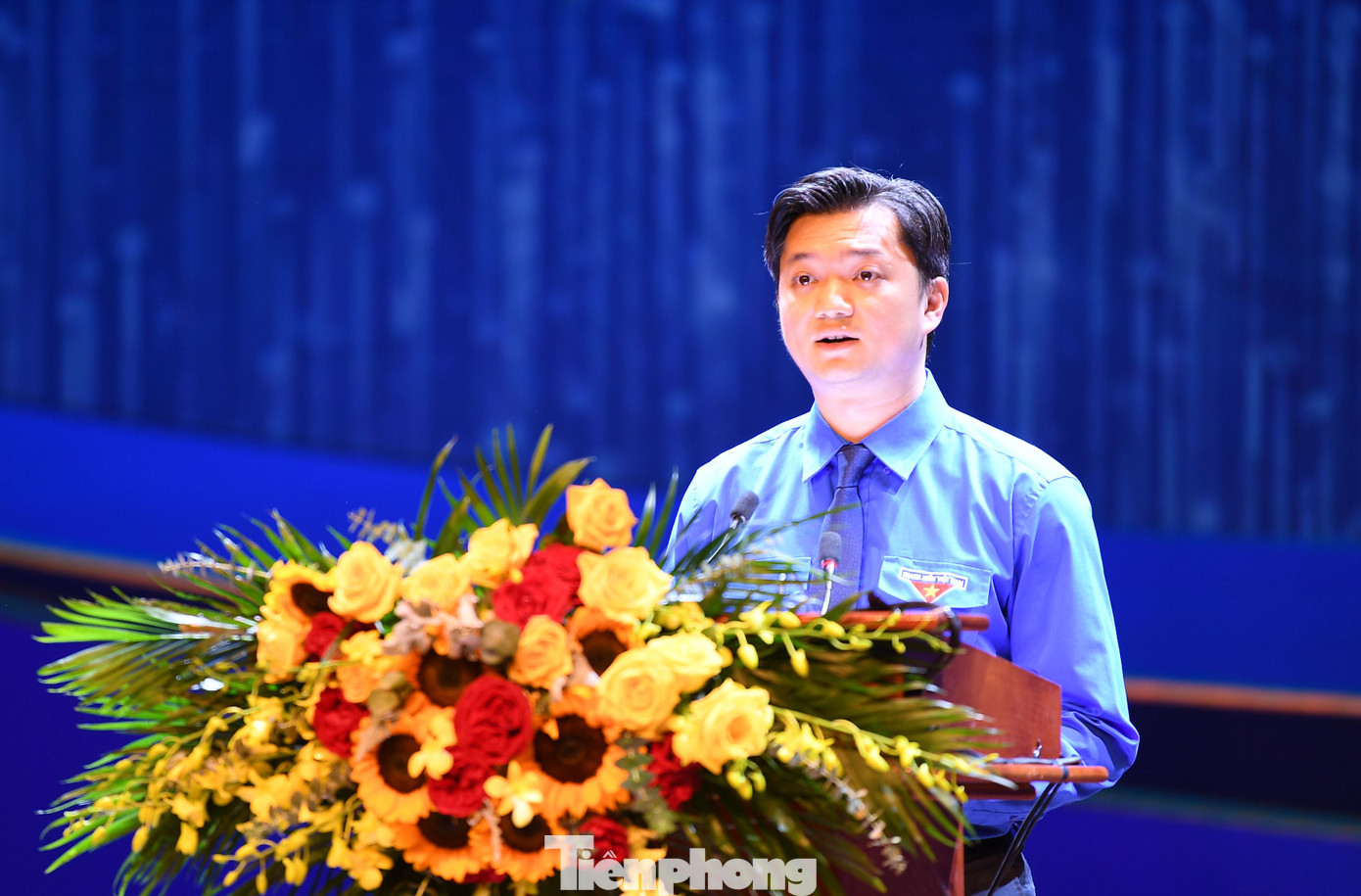 Bí thư T.Ư Đoàn, Chủ tịch T.Ư Hội SVVN Nguyễn Minh Triết phát biểu tại chương trình.