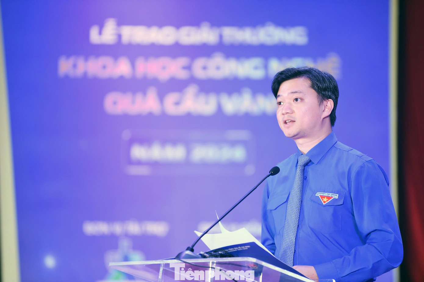 Anh Nguyễn Minh Triết - Bí thư T.Ư Đoàn, Chủ tịch T.Ư Hội SVVN phát biểu tại chương trình.