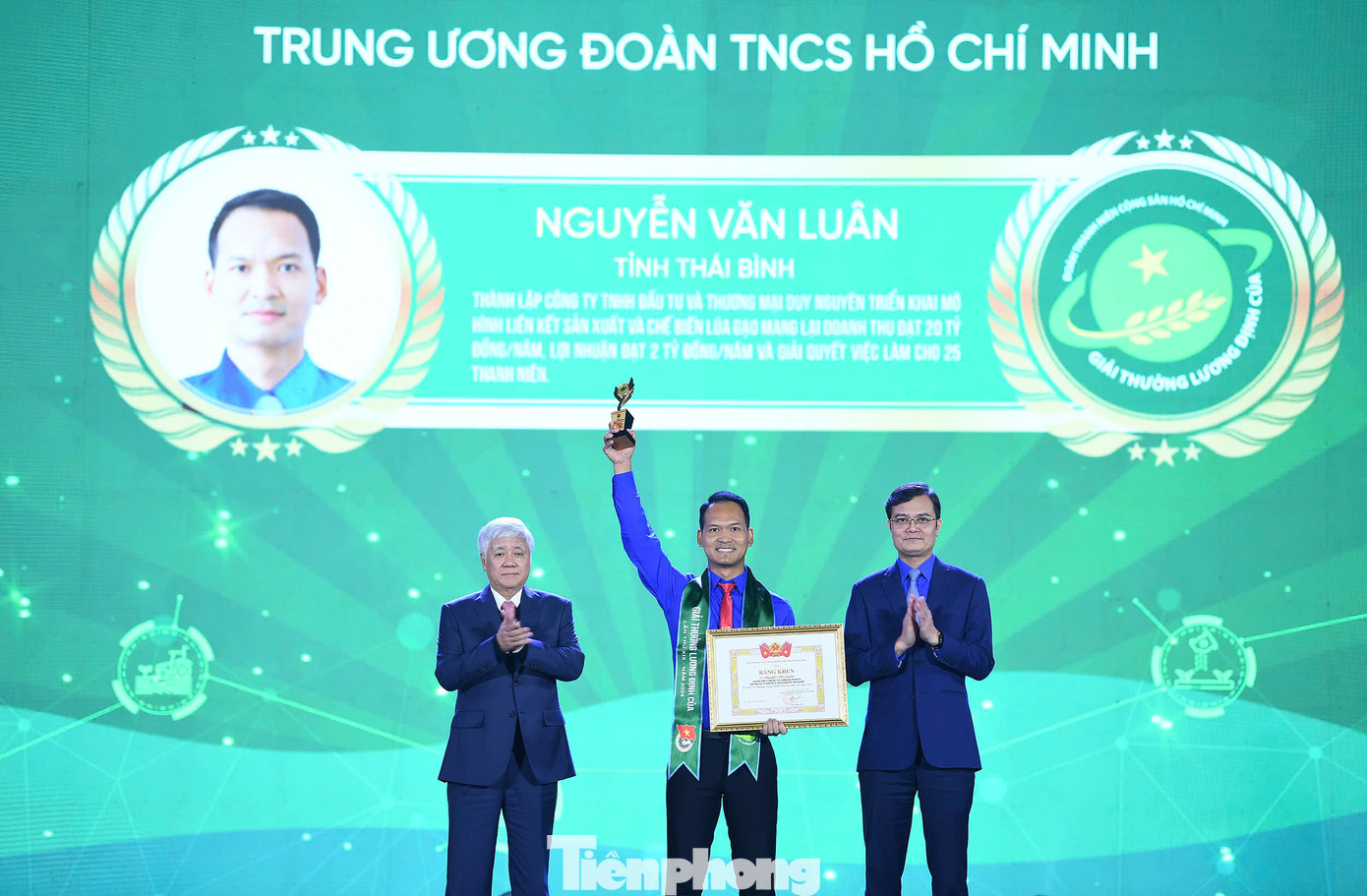 Các thanh niên nông thôn tiêu biểu xuất sắc nhận Giải thưởng Lương Định Của năm 2024. Các thanh niên nông thôn tiêu biểu xuất sắc nhận Giải thưởng Lương Định Của năm 2024.