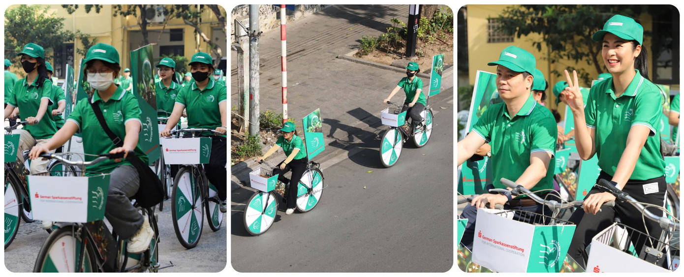 Đoàn diễu hành thu hút sự chú ý của cộng đồng, khuyến khích mọi người cùng nhau hành động vì một môi trường sống xanh, sạch, đẹp. Đoàn diễu hành thu hút sự chú ý của cộng đồng, khuyến khích mọi người cùng nhau hành động vì một môi trường sống xanh, sạch, đẹp.