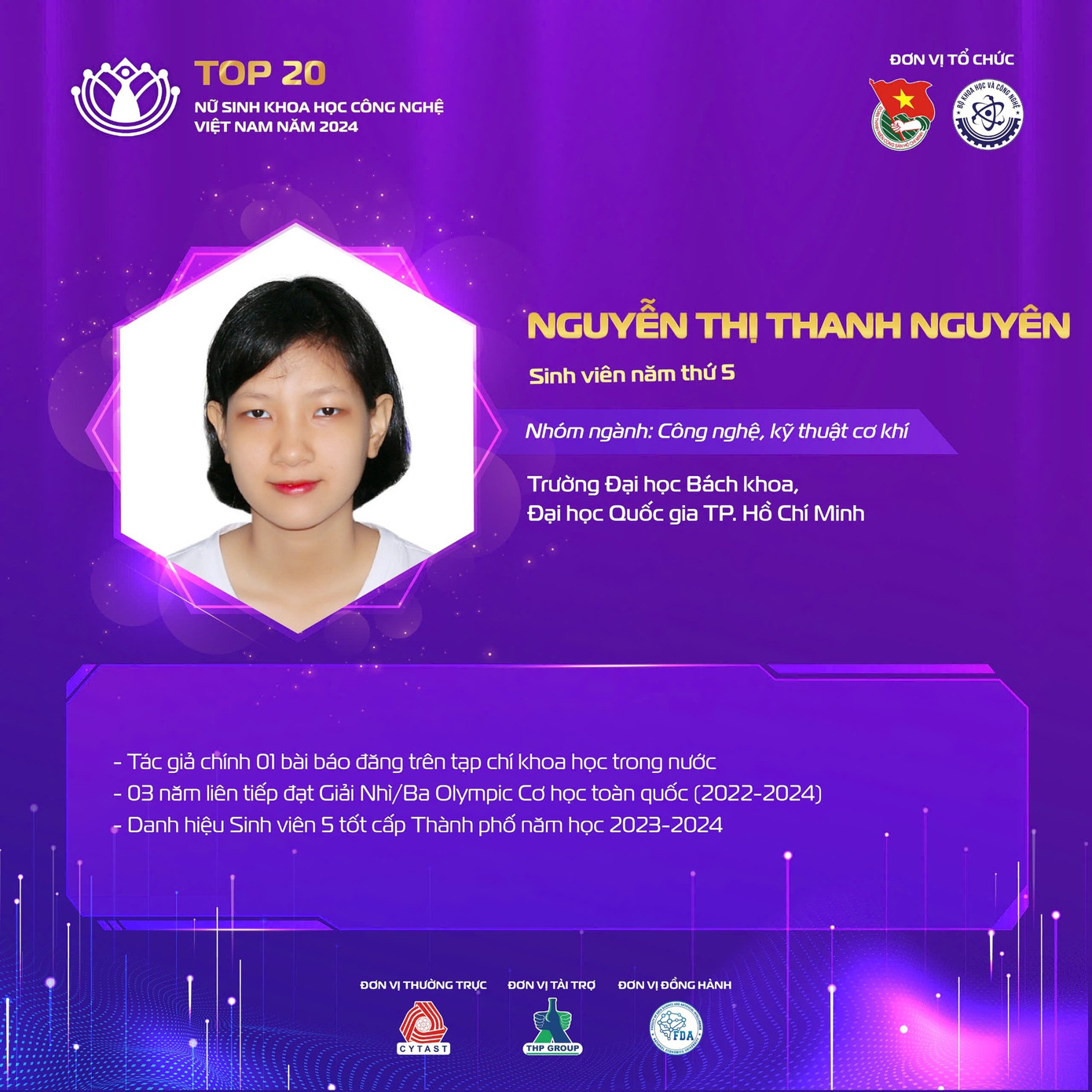 Ngoài công bố khoa học, nữ sinh Nguyễn Thị Thanh Nguyên còn nhận danh hiệu Sinh viên 5 tốt cấp Thành phố năm học 2023-2024... Ngoài công bố khoa học, nữ sinh Nguyễn Thị Thanh Nguyên còn nhận danh hiệu Sinh viên 5 tốt cấp Thành phố năm học 2023-2024...