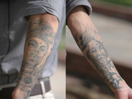 Hình xăm Phật Thích ca mâu ni và Nam Quan Âm. Hình xăm Phật Thích ca mâu ni và Nam Quan Âm