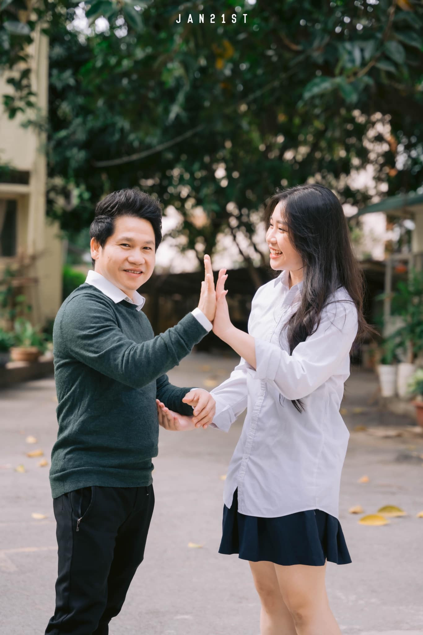 Trọng Tấn và con gái Thảo Nguyên.