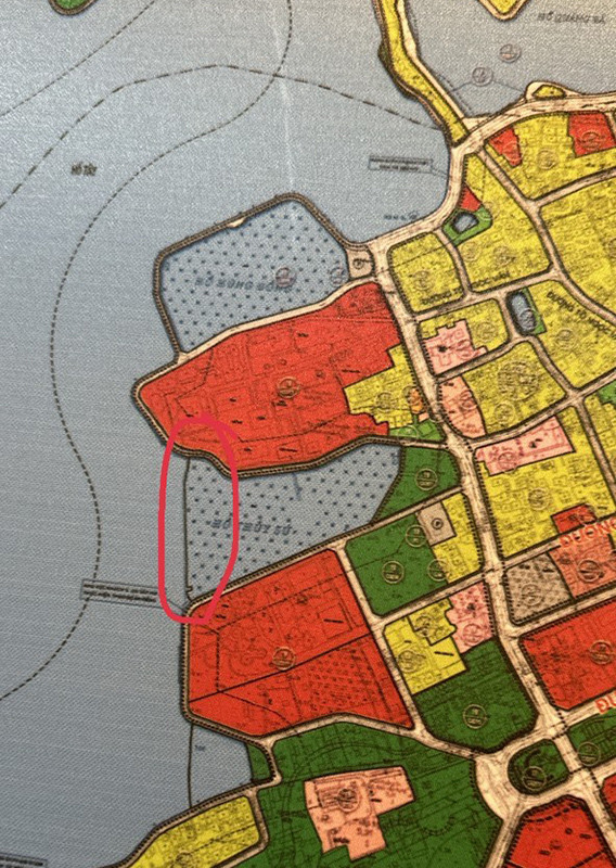 Kè hồ Thủy Sứ trên trong bản đồ quy hoạch. Kè hồ Thủy Sứ trên trong bản đồ quy hoạch.