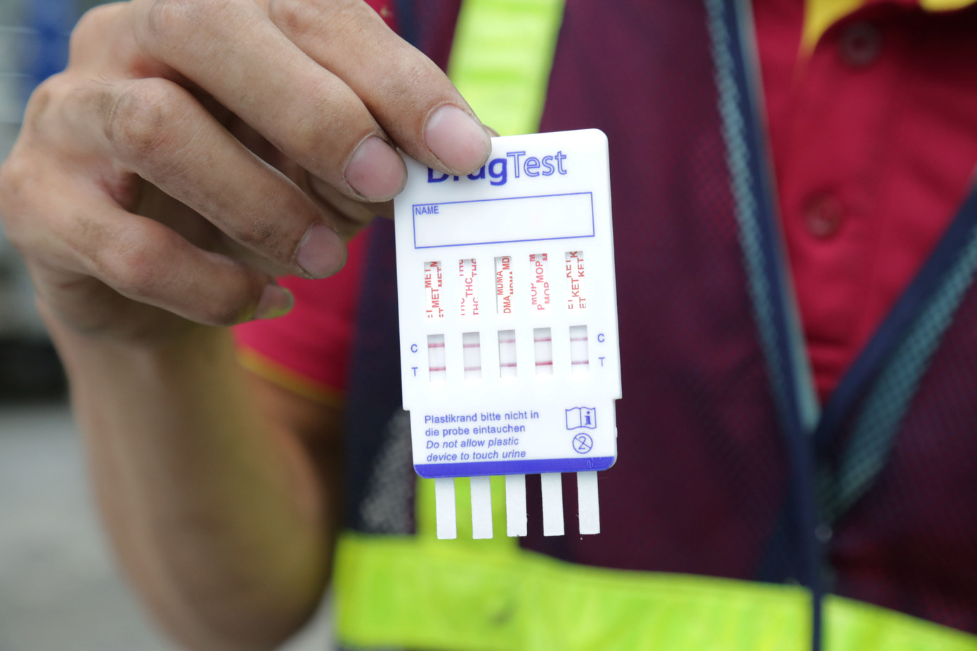 Đây là loại test "5 chân", trường hợp tài xế đã sử dụng các chất ma túy trong vòng 1 tuần cũng có thể bị phát hiện.