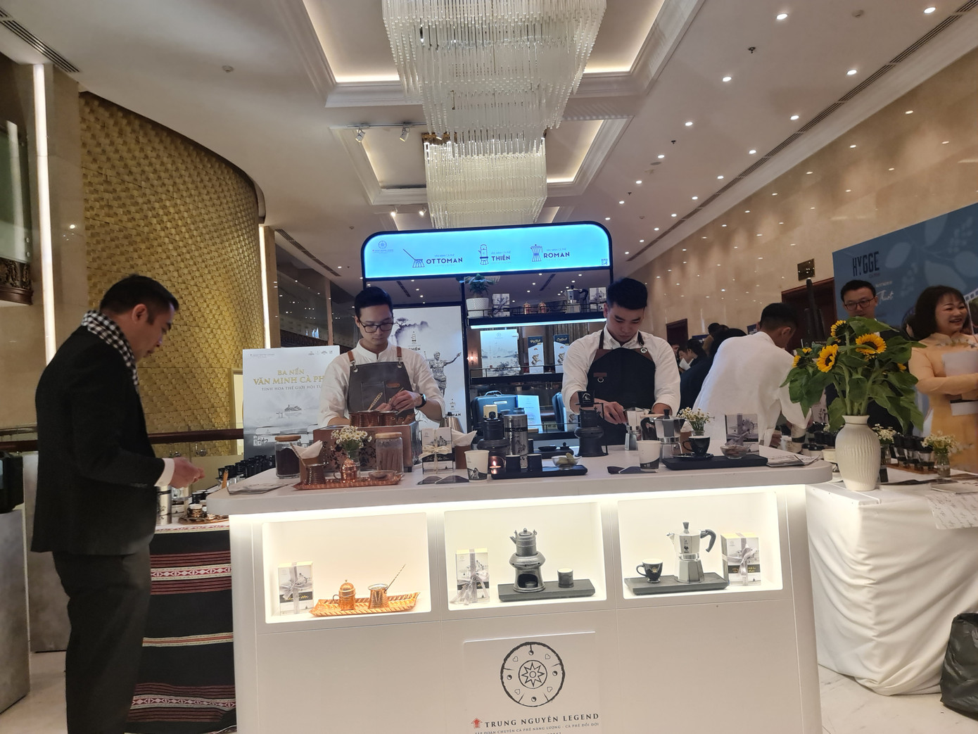 Một gian hàng giới thiệu cà phê tại buổi họp báo