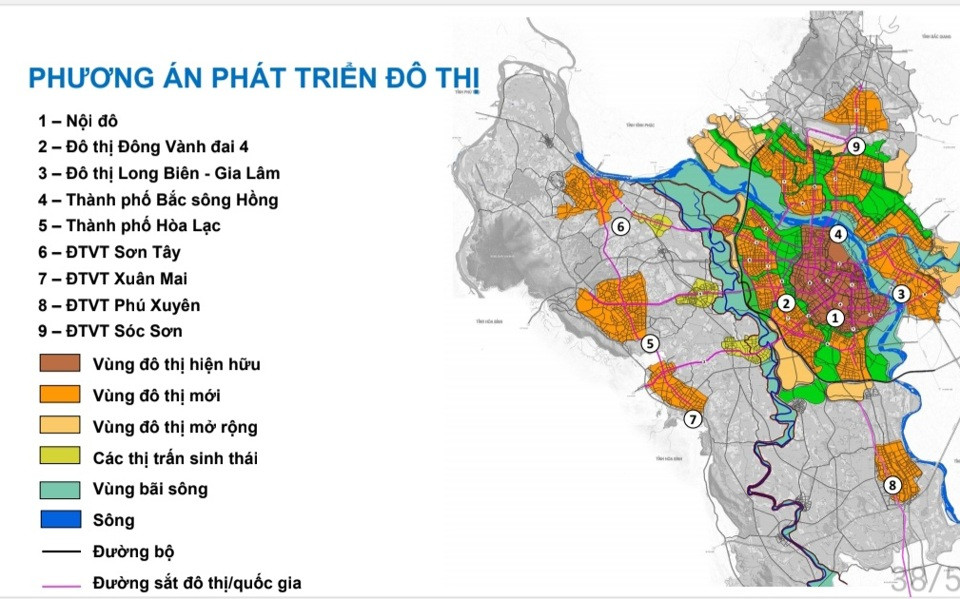 Sơ đồ minh họa phương án phát triển đô thị Hà Nội tích hợp vào Quy hoạch Thủ đô Sơ đồ minh họa phương án phát triển đô thị Hà Nội tích hợp vào Quy hoạch Thủ đô