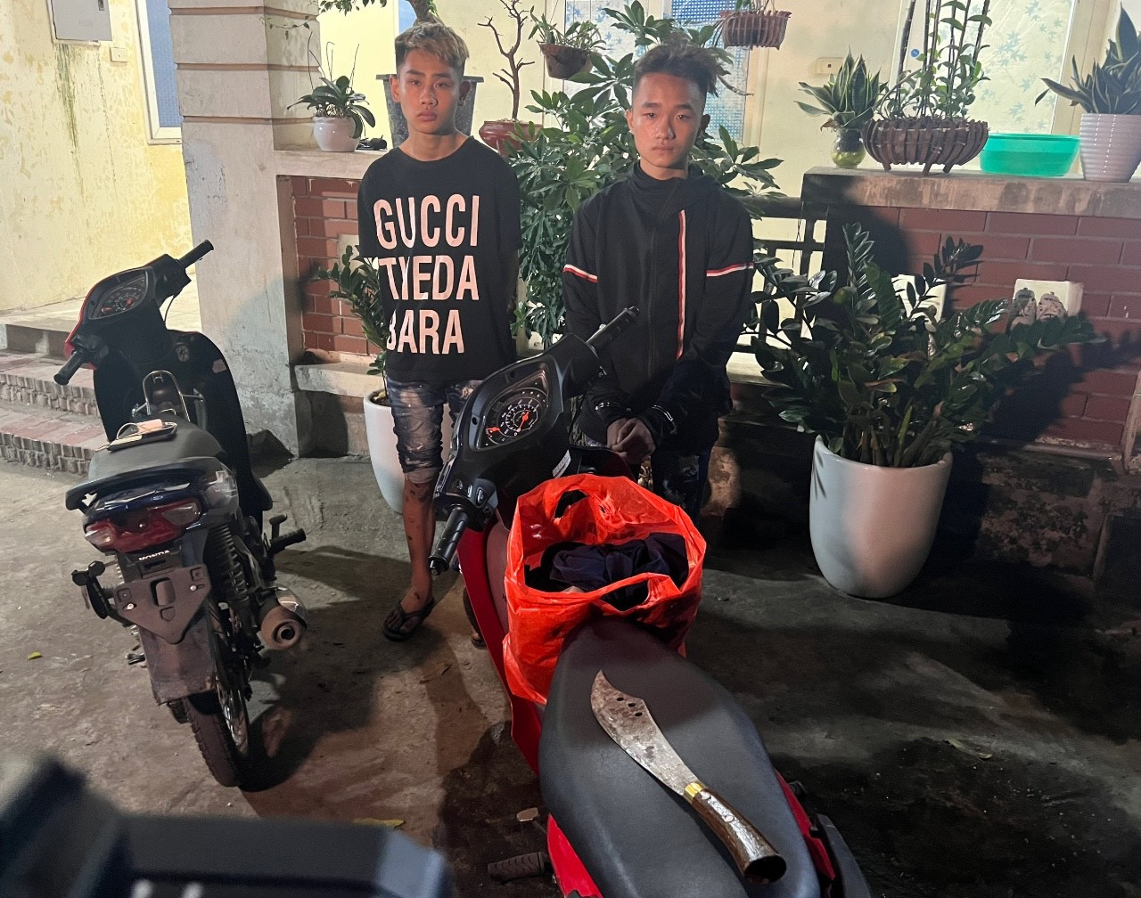 2 đối tượng gây án. Ảnh: Công an tỉnh Vĩnh Phúc