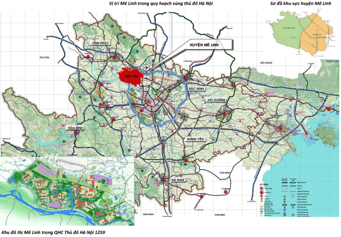 Quy hoạch Khu đô thị Mê Linh trong Quy hoạch chung Thủ đô Hà Nội 1259