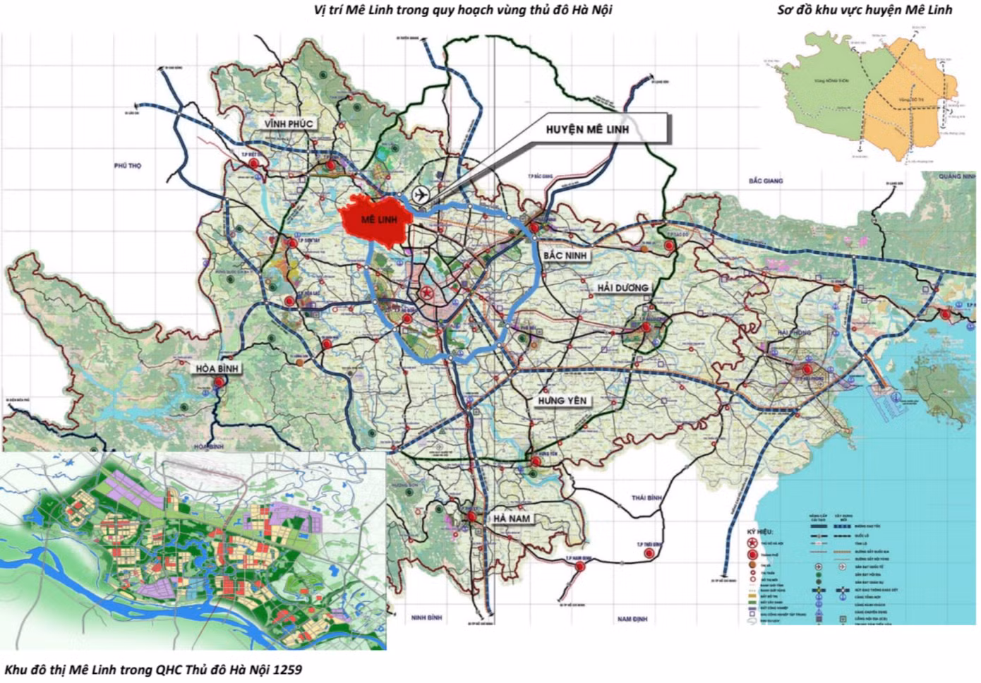 Quy hoạch Khu đô thị Mê Linh trong Quy hoạch chung Thủ đô Hà Nội 1259