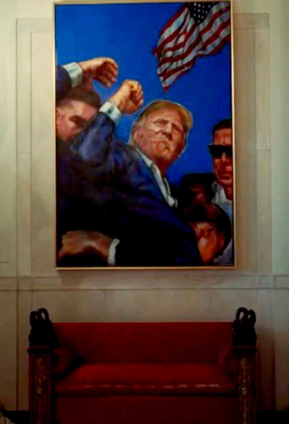 Chân dung siêu thực về ông Obama bị thay thế bởi tác phẩm nghệ thuật về vụ ám sát hụt ông Trump. Ảnh: X.