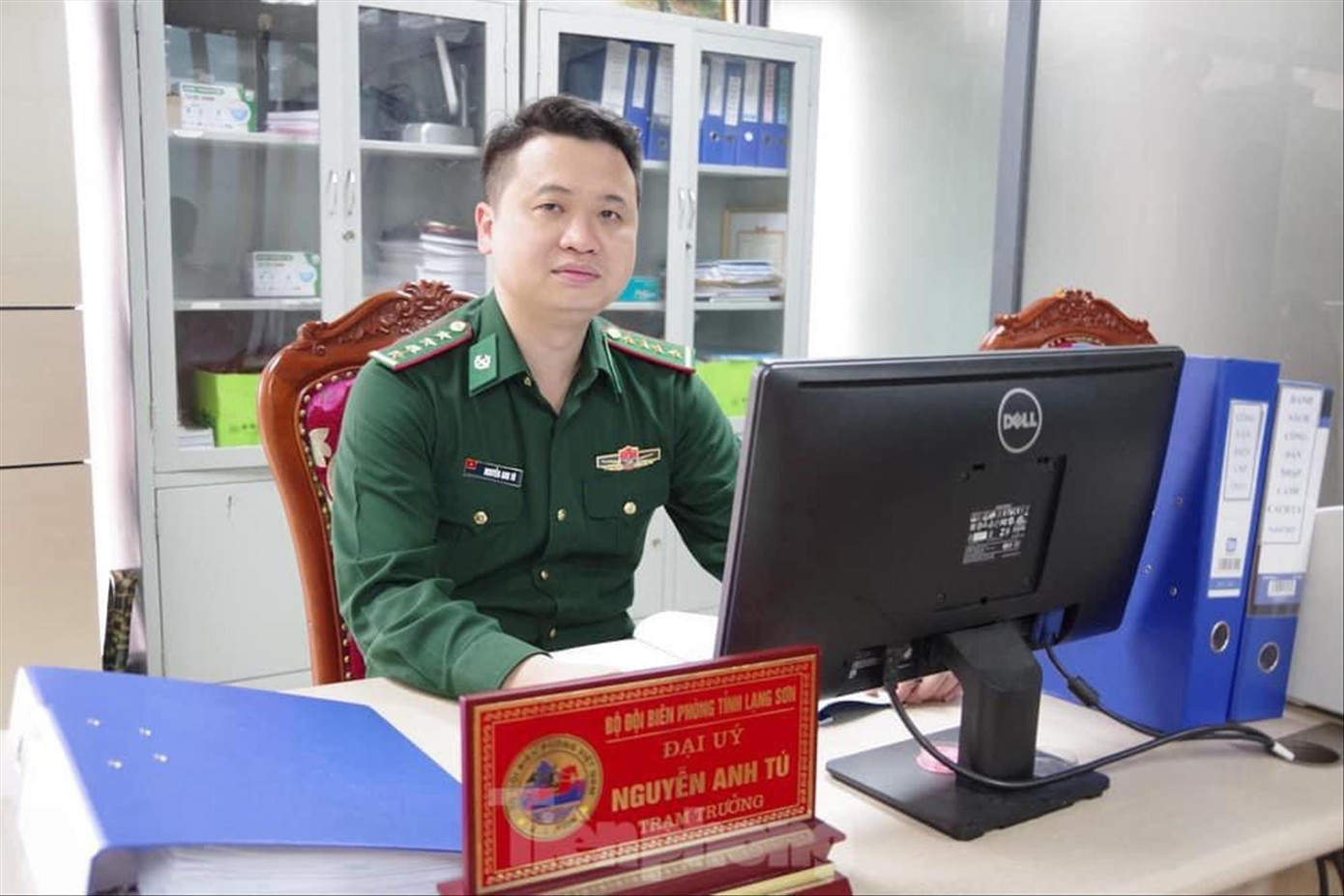 Đại úy Nguyễn Anh Tú là một trong 10 gương mặt trẻ tiêu biểu BĐBP năm 2021 Ảnh: Duy Chiến