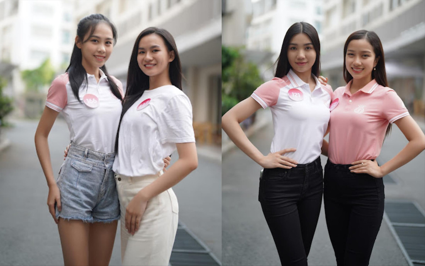 Các cô gái tranh thủ tạo dáng ghi lại những khoảnh khắc đẹp bên nhau Ảnh: PHẠM NGUYỄN