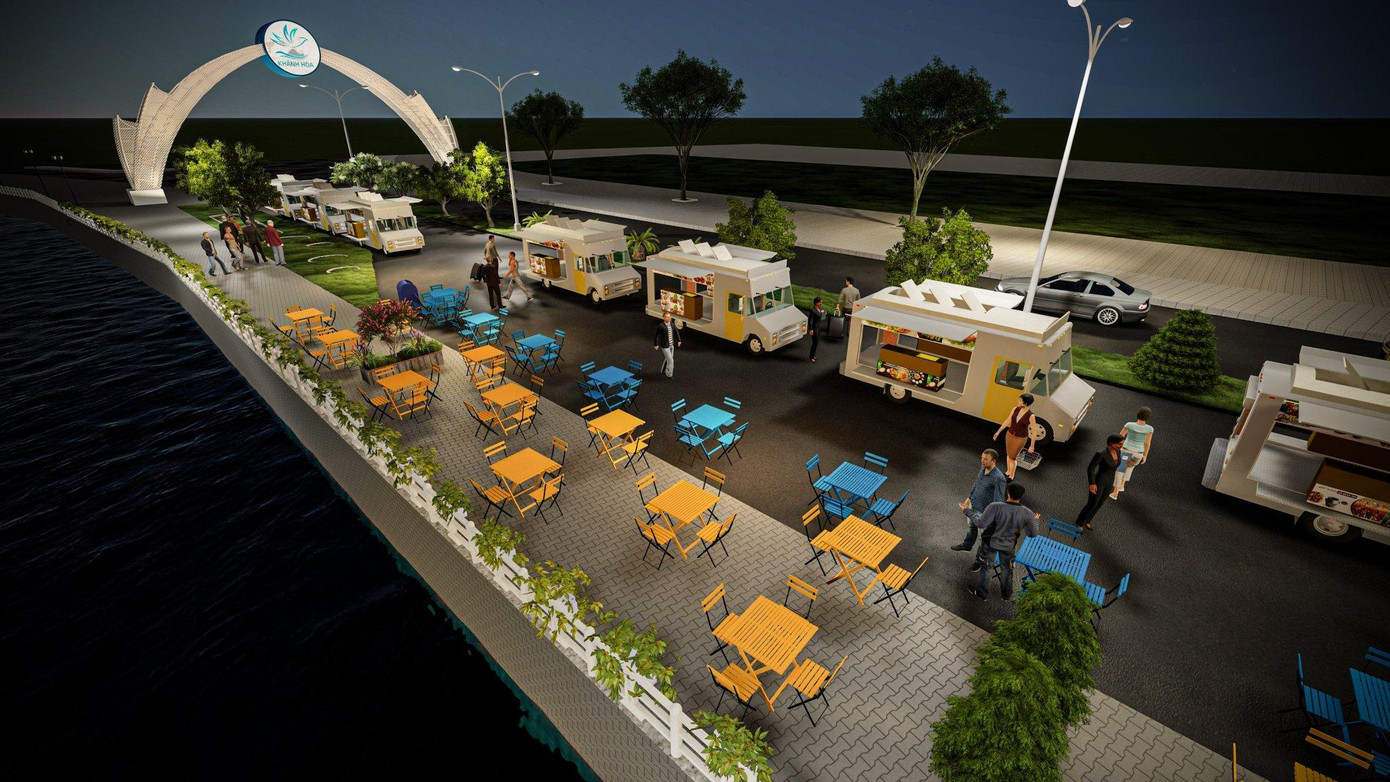 Mô hình xe lưu động bán đồ ăn kết hợp phố đêm ven biển Nha Trang. Ảnh: Tỉnh đoàn Khánh Hoà Mô hình xe lưu động bán đồ ăn kết hợp phố đêm ven biển Nha Trang. Ảnh: Tỉnh đoàn Khánh Hoà