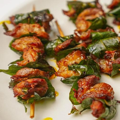 Thịt xiên nướng lá Mắc mật Thịt xiên nướng lá Mắc mật