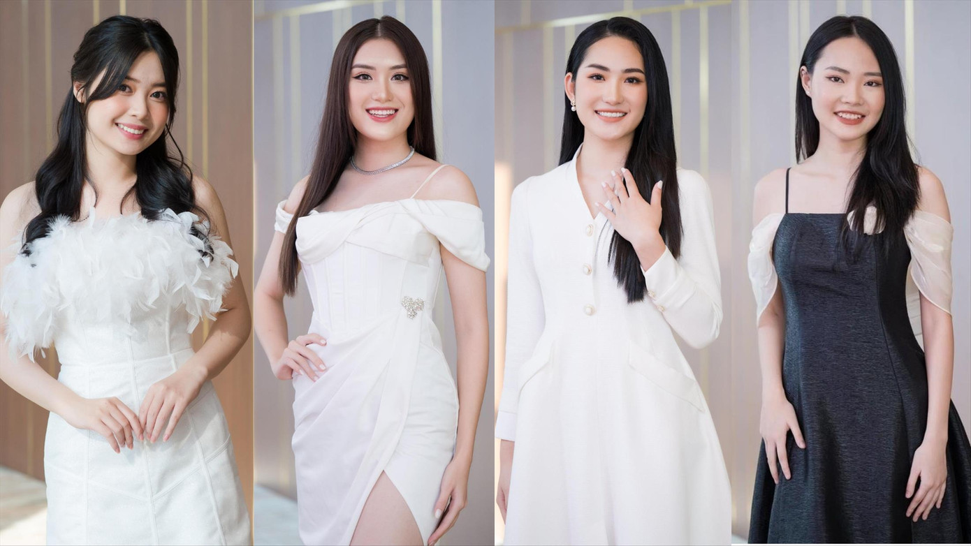 Nhóm thí sinh đang theo học ĐH Kinh tế Quốc dân góp mặt tại Chung khảo HHVN 2022.