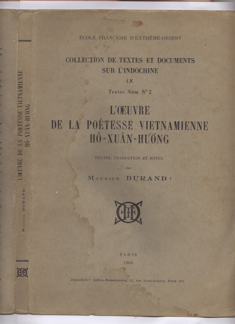 Một ấn phẩm Hồ Xuân Hương bằng tiếng Pháp.