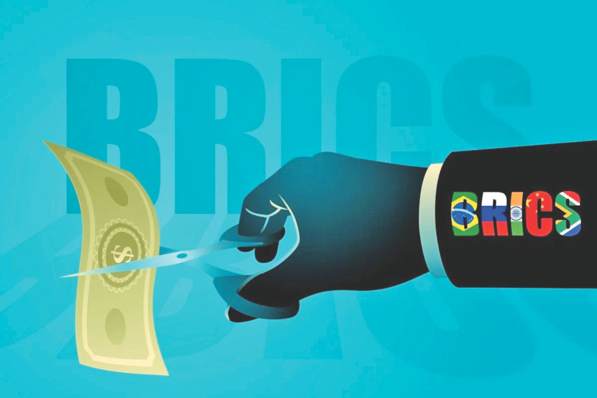 Các quốc gia BRICS đang quan tâm việc tạo ra một loại tiền tệ mới để cạnh tranh với đồng đô la Mỹ. Tranh: Shutterstock