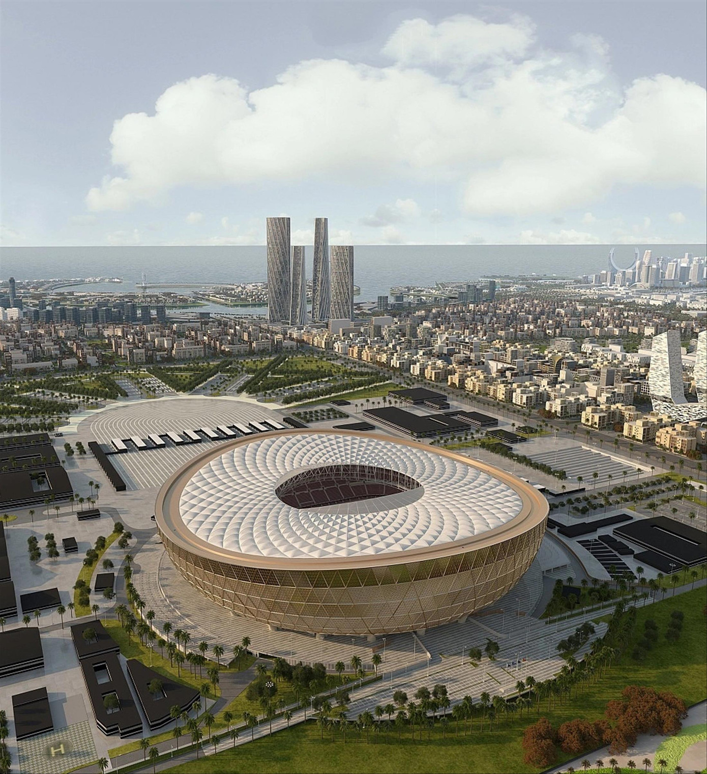 Sân vận động quốc gia Lusail Iconic (Qatar) - nơi diễn ra trận khai mạc và trận Chung kết World Cup 2022.