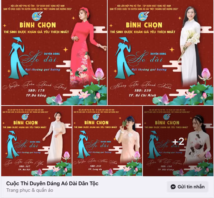 Các đối tượng đưa ra các thông tin giả về cuộc thi "Duyên dáng áo dài dân tộc" để lừa đảo.