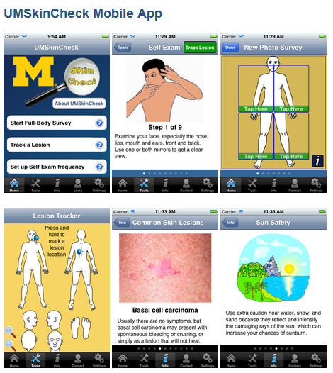 Các hình ảnh xuất hiện trên màn hình iPhone sau khi phần mềm UMSkinCheck hoạt động