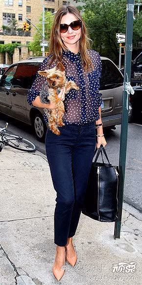 Siêu mẫu chọn quần jeans đơn giản kết hợp cùng áo khoác da bông, túi Prada và một chiếc khăn sáng màu. Cô nàng gây ấn tượng mạnh khi xuống phố với váy bút chì da rắn Balenciaga và áo sơ mi đen. Miranda nổi bật với chiếc quần da đen kết hợp cùng áo len Isabel Marant xuyệt tông với giày cao gót màu đỏ. Miranda biết chính xác làm thế nào để đôi chân dài của cô nàng được tỏa sáng trên phố. Legging da, sơmi trắng và giầy cao gót đen đã giúp cô nàng có bộ cánh hoàn hảo.