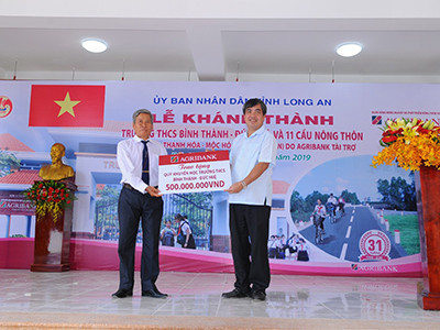 Khánh thành các công trình giao thông nông thôn và giáo dục ở Long An ảnh 1