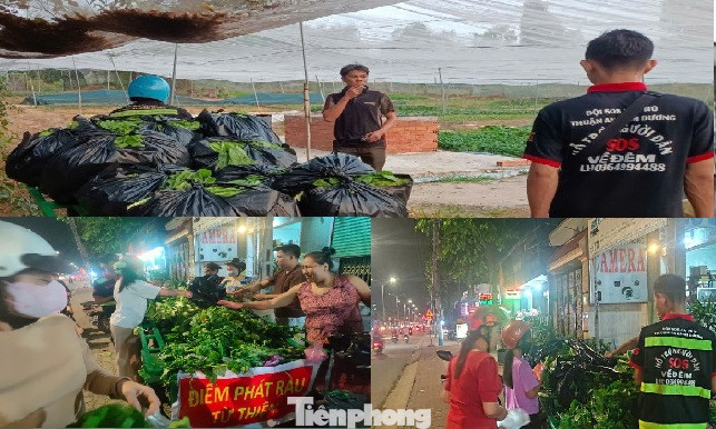 Các bạn trẻ phát rau, củ miễn phí cho người lao động có hoàn cảnh khó khăn. Các bạn trẻ phát rau, củ miễn phí cho người lao động có hoàn cảnh khó khăn.