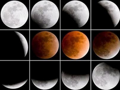 Loạt ảnh chụp Mặt trăng khi đi vào vùng tối của Trái đất trong thời gian diễn ra nguyệt thực. Ảnh chụp tại Toronto (Canada) - Ảnh: AP