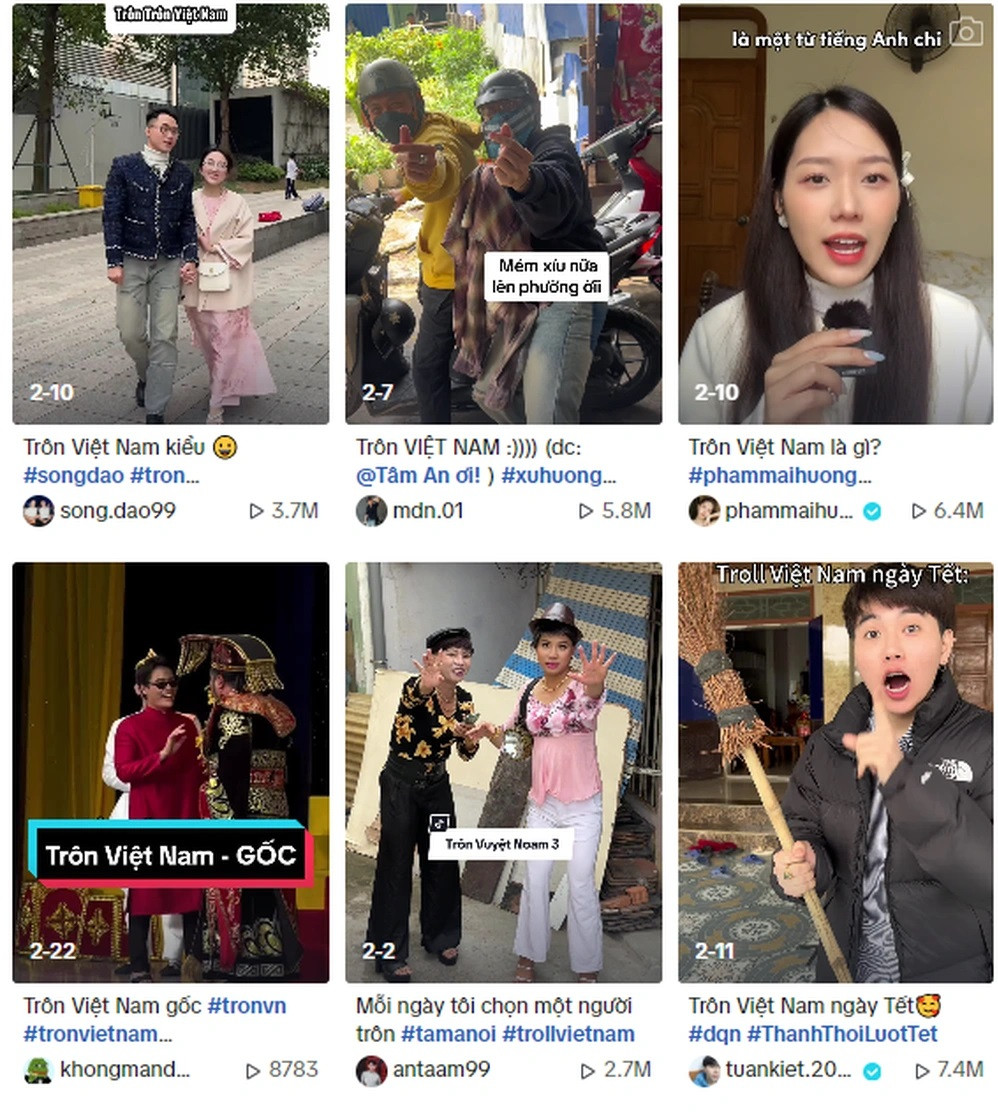 Trào lưu "Trôn Việt Nam" thu hút hàng triệu lượt tương tác trên các nền tảng mạng xã hội (Ảnh: Chụp màn hình). Trào lưu "Trôn Việt Nam" thu hút hàng triệu lượt tương tác trên các nền tảng mạng xã hội (Ảnh: Chụp màn hình).